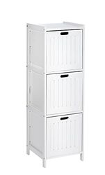Wenko Prateleira com 3 gavetas Oslo - estante para casa de banho, madeira, 36 x 112 x 36 cm, branco