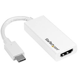 StarTech.com Adaptateur vidéo USB-C vers HDMI - Convertisseur Type-C vers HDMI - Compatible Thunderbolt 3 - 4K 30 Hz - Blanc (CDP2HDW)