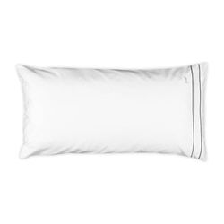 MÖVE Noblesse, federa 80 x 40 cm, in 100% cotone, bianco/grigio