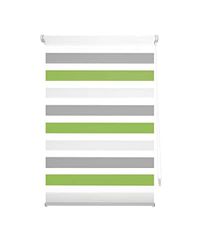 Decorblind | Tenda avvolgibile a doppio strato, senza attrezzi e senza trapano, notte e giorno, colore grigio pistacchio - misura 37 x 180 cm (larghezza x lunghezza), tessuto 34 x 175 - per finestre