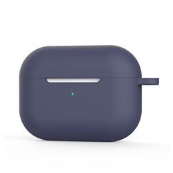 DUDUXI Unisex 02 helt skyddande silikonhudtillbehör för kvinnor män flickor skyddsfodral med Apple Pro fodral, synlig front LED, midnattsblå Airpods-hölje, 9 cm, Midnattblå, 9CM
