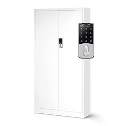 Jan Nowak Armoire à dossiers C003 de Bureau avec Serrure à Combinaison métallique en Acier revêtu par Poudre 185 cm x 90 cm x 40 cm (Blanc)