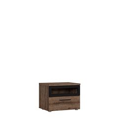 Forte Jacky Nachtkastje met 1 lade, houtmateriaal, moddereiken decor gecombineerd met zwart, BxHxD: 52 x 40,8 x 41,3 cm