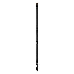NYX Professional Makeup Pennello sopracciglia Pro Dual Brow Brush, Pennello doppio con setole angolate e pettinino, Nero