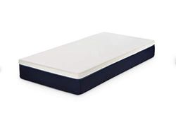 Ecus Kids Care Junior Colchón Juvenil para Cama Normal, Blanco/Azul, 200x105x25