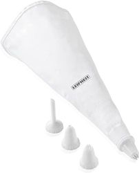 Leifheit 3164 Conjunto de manga de pastelaria com 4 bicos, branco