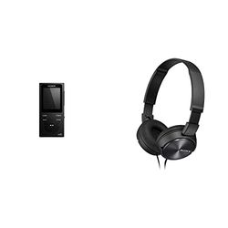 Sony NW-E394L Lettore Musicale Walkman 8 GB con Display & MDR-ZX310 Cuffie on-ear, Nero