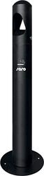 Saro - Rana Cendrier su pied, Noir, Bac Intérieur en Acier Inoxydable, 290 x 290 x 1 000 mm, Verrouillable, Pour Intérieur et Extérieur