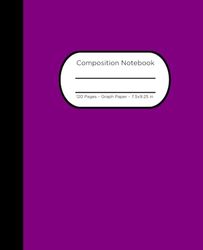 Composition Notebook: Graph Paper, 7.5 x in x 9.25 in, 120 Pages, Purple