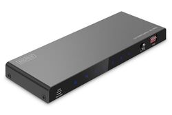 DIGITUS DS-55340 Séparateur HDMI 1x4 - Entrée : 1 Port/Sortie : 4 Ports - UHD 8K/60 Hz HDTV : 7680 × 4320p - HDCP 2.3 & HDMI 2.1 - HDR, Deep Color, commutateur EDID - Toslink, stéréo (3,5 mm)