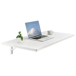 VEVOR Wandgemonteerde klaptafel, 100 cm x 50 cm wandmontage drop leaf tafel, drijvend bureau met ijzeren beugel, neerklapbaar bureau voor kleine ruimtes, thuiskantoor, eetkamer, wasruimte, keuken,