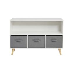 Liberty House Toys Kids Storage Shelf and Fabric Storage Bins, H60 x W90 x D28cm