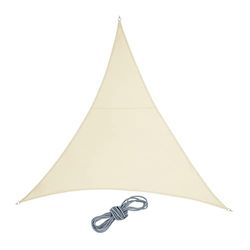 Relaxdays schaduwdoek driehoek, van polyester, concave vorm, zonwering met ophangringen, 3 x 3 x 3 m, beige