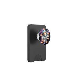 Diseño de galaxia, gato divertido, Saturno, gato, amante divertido de los gatos PopSockets PopWallet para MagSafe