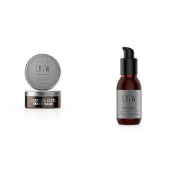 Set American Crew Balsamo+Siero Barba Uomo, Beard Balm+Serum, Idratante, Conferisce Lucentezza, Nutre e Rigenera, con Proprietà Protettive, 60gr+50ml