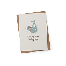 Baby Boy Geboorte Gefeliciteerd Kaart - Glanzende Nieuwe Baby Jongen - Folie Afwerking - Van De Gefeliciteerd Bereik (Ukg-608543)