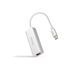 PRENDELUZ Convertisseur USB-C vers Ethernet Gigabit 15 cm, Couleur Argent, idéal pour Une Connexion réseau Rapide sur Les appareils compatibles.