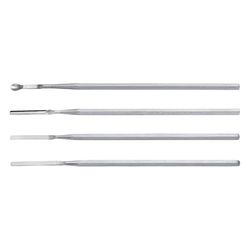 RSG Roestvrijstalen microlepel, 6-kantige handgreep, 150 mm lengte, 5 mm breedte, 5 stuks