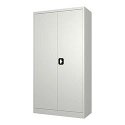 Stalwart DA-FCA18WHITE Commercial Steel Grey/White Storage Cupboard with 4 Shelves and Lock 800x400x1800mm