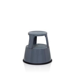 hjh OFFICE 830007 Taburete con Ruedas TIO-M II Metal Gris Oscuro, Altura 43 cm, soporta hasta 150 kg, Taburete rodante con 2 peldaños