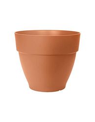 Elho Vibia Campana Round 40 - Macetero por Exterior - Ø 39 x H 33.4 cm - Marrón/Terra