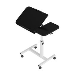 Zstar Mesa Auxiliar para Ordenador portátil con Ruedas, 60-95 cm de Altura Ajustable, Mesa Auxiliar Plegable, Mesa de Ordenador versátil, Mesa para Cama o sofá, Oficina, Color Negro