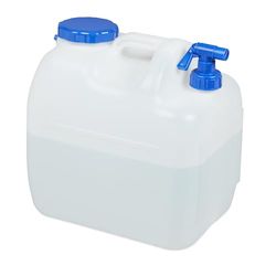Relaxdays jerrycan met kraan, met schroefdop, watertank, voor camping & tuin, kunststof, 23 liter, BPA-vrij, wit