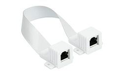 Good Connections Porta porte Ethernet RJ45, estremamente piatto, presa RJ45 su entrambi i lati, lunghezza totale con connettore: 25-27 cm, lunghezza flessibile 18 cm, bianco