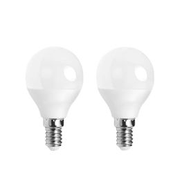 Bombilla LED G45 E14 9W 2 unidades, luz blanca, ahorro energético, ideal para iluminación en hogar y oficina.