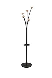 Kledingrek 5 zitplaatsen 175cm zwart/licht hout Festival N Alba