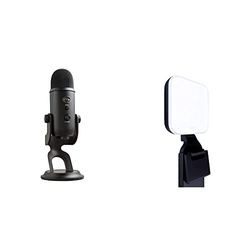 Logitech Blue Yeti USB Microphone for PC, Mac, Gaming, Recording, Streaming, Podcasting & Logitech Litra Glow Premium LED Streaming Light with TrueSoft