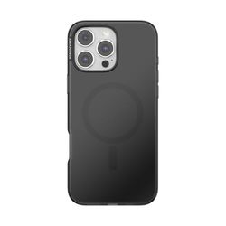 PopSockets iPhone 16 Pro Max fodral kompatibelt med MagSafe, telefonfodral för iPhone 16 Pro Max, trådlös laddning kompatibel, endast fodral – svart genomskinlig
