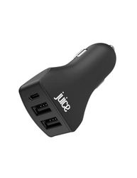 Juice Autolader met 3 poorten | 37 W USB-C-poort met snel opladen | 2 x USB-A-poorten