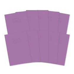 Hamelin A4-oefenboeken, 48 pagina's, paars, 10 stuks, voor school, 8 mm gelinieerd en marge