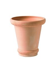 VASO IN TERRACOTTA FATTO A MANO + SOTTOVASO IN TERRACOTTA, FIORIERA DIAMETRO CM. 26, ALTEZZA CM. 29 FIORIERA COTTO COCCIO