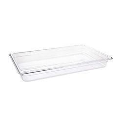 Vogue u224 policarbonato 1/1 Gastronorm Recipiente, 8,5 L de capacidad, L: 530 mm x 325 mm W x 65 mm H, transparente