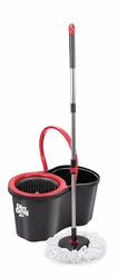 Dirt Devil Mop System con strizzatore, secchio da 16 l, mocio rotondo, in microfibra, colore: grigio/rosso