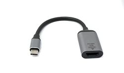 SYSTEM-S HDMI-kabel 15 cm 4K standaard aansluiting naar USB 3.1 type C stekker adapter in grijs