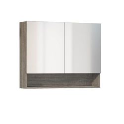 Baikal Famiglia 1 Bianco, Legno Melamina Vetro, Nebraska, 80 cm