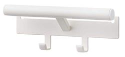 YAMAZAKI 5316 TOWER Backpack Hanger, white, Steel/Polypropylene, 26 x 6.5 x 10.5 cm