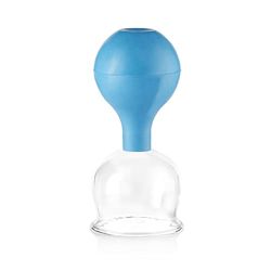 pulox Coppette in vetro con sfera di aspirazione blu, 62 mm