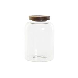 Bote DKD Home Decor Madera de acacia Vidrio de Borosilicato (2 L) (13 x 13 x 19 cm)