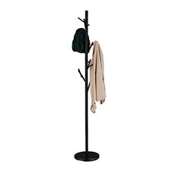 Relaxdays kapstok boom, 12 haken, HxØ: 176 x 30 cm, jassenhanger in boomvorm, met zware voet, staand, metaal, zwart