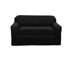 MAYTEX Slipcover, poliéster elastano, preto, Loveseat