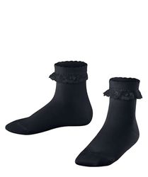 FALKE Uniseks - dzieci Skarpety Romantic Lace K So Bawełna jednokolorowe 1 Para, Niebieski Dark Navy 6370, 35-38