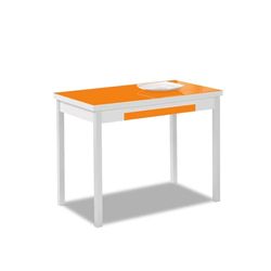 ASTIMESA Mesa de Cocina - Estructura Aluminio - Tapa laminada- Color Naranja - Opción Práctica para Espacios Reducidos - 100 x 60 cm