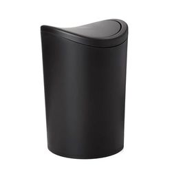 Superio Modern Bathroom Trash Can, Black