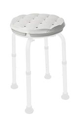 KMINA - Coussin Rond pour Tabouret de Douche (Tabouret Non Inclus), Siège de Douche, Mousse 100% Étanche, Gris - Made in Europe
