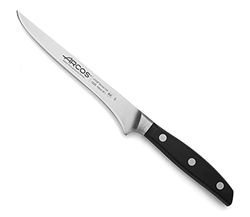 Arcos Serie Manhattan, Coltello Disosso, Acciaio Inossidabile Forgiato NITRUM 160 mm, Manico Polioxymetilene (POM), Colore Nero (Filo Seta)