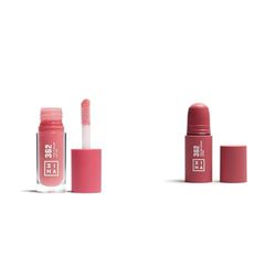 3INA MAKEUP - The Color Lip Oil 362 + The No-Rules Stick 362 - Bálsamo de Labios y Colorete Rosa 24h de Hidratación & Ácido Hialurónico + Colorete 3 en 1 Mejillas Labios y Ojos - Vegan - Cruelty Free